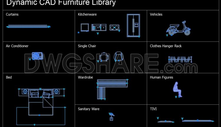70. Dynamic Cad Furniture  blocks Library Free Download